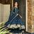 Teal Silk Embroidered Suit Set With Dupatta