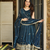 Teal Silk Embroidered Suit Set With Dupatta