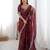 Tissue silk maroon saree with tissue silk blouse
