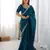 Tissue silk blue saree with tissue silk blouse