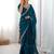 Tissue silk blue saree with tissue silk blouse