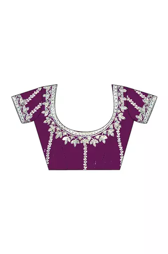 Tissue silk purple saree with tissue silk blouse