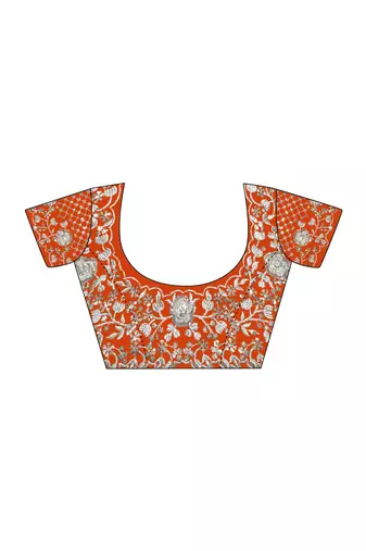 Organza orange saree with organza blouse