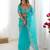 Organza turquoise blue saree with organza blouse