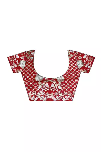 Organza red saree with organza blouse
