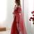 Organza red saree with organza blouse