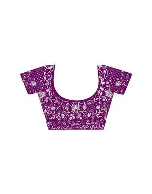 Organza purple saree with organza blouse 4
