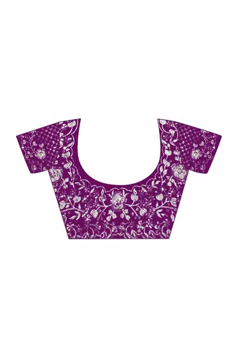 Organza purple saree with organza blouse