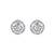 Silver-toned floral cz stud earrings