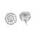 Silver-toned floral cz stud earrings