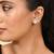 Silver-plated stud earrings for women with american diamond