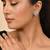 Silver-toned circular cluster cz stud earrings