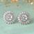 Silver-toned circular cluster cz stud earrings