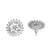 Silver-toned circular cluster cz stud earrings
