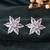 Silver floral stud earrings for women