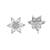Silver floral stud earrings for women