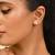 Gold-plated square stud earrings