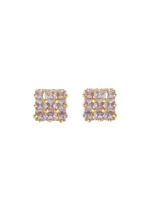 Gold-plated square stud earrings 3