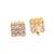 Gold-plated square stud earrings