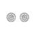 Silver-toned floral ad stud earrings