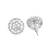 Silver-toned floral ad stud earrings