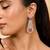 Silver-plated red stone drop earrings with american diamond