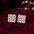 Gold-plated grid stud earrings