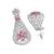 Silver-plated red stone drop earrings with american diamond