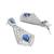 Silver-plated blue stone drop earrings with american diamond