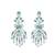 Silver-plated green & white american diamond  chandelier earrings