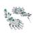 Silver-plated green & white american diamond  chandelier earrings