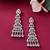 Silver-plated americandaimond layered drop earrings