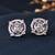 Silver-toned  ad stud earrings for women