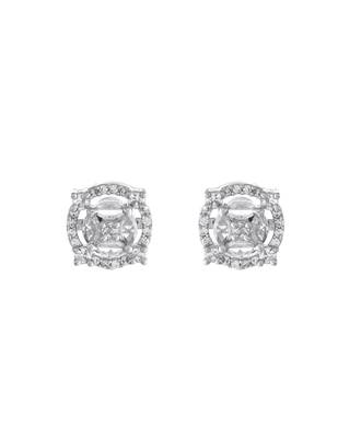 Silver-toned  ad stud earrings for women 3