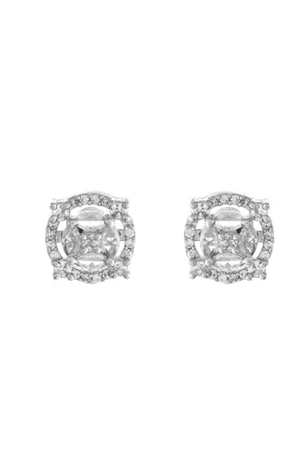 Silver-toned  ad stud earrings for women