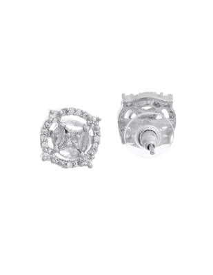 Silver-toned  ad stud earrings for women 4