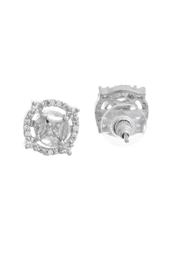 Silver-toned  ad stud earrings for women