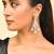 Silver-toned american diamond chandelier earrings