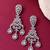 Silver-toned american diamond chandelier earrings