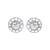 Silver-toned floral ad stud earrings