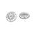 Silver-toned floral ad stud earrings
