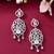 Silver-plated american diamond  floral statement earrings