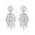 Silver-plated american diamond  floral statement earrings