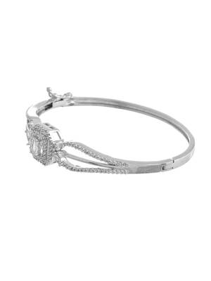 Silver diamond-studded bracelet for women 1