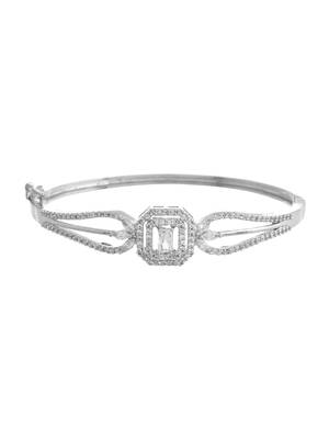 Silver diamond-studded bracelet for women 4