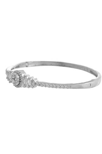 Silver-toned cz round cut bracelet for women