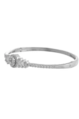 Silver-toned cz round cut bracelet for women