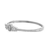 Silver-toned cz round cut bracelet for women