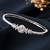 Silver-toned cz round cut bracelet for women