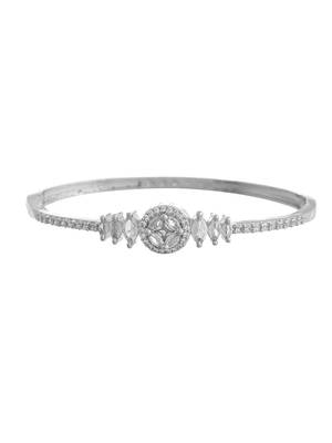 Silver-toned cz round cut bracelet for women 4
